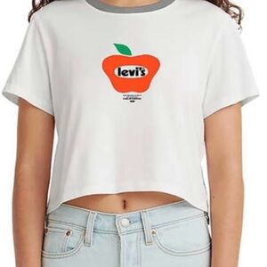 Levi’s Women's Cropped Graphic Apple Logo Tee